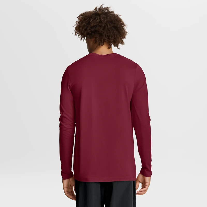 T-shirt Nike bordeaux Washington Commanders Primetime Legend Icon Performance à manches longues pour homme