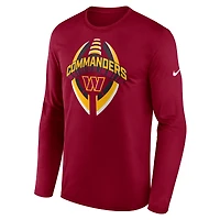 T-shirt Nike bordeaux Washington Commanders Primetime Legend Icon Performance à manches longues pour homme