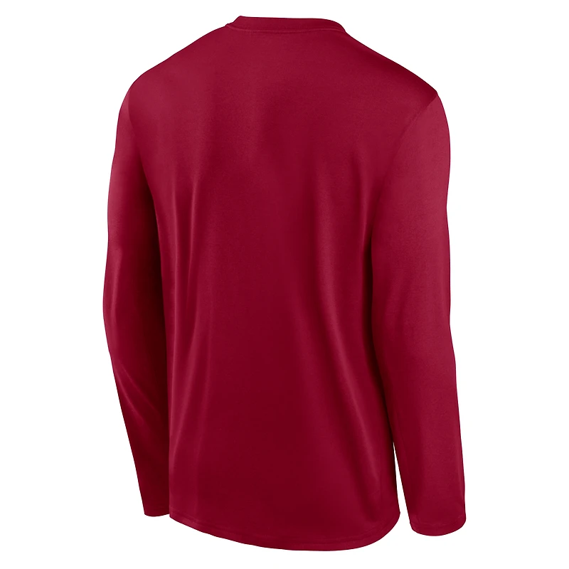 T-shirt Nike bordeaux Washington Commanders Primetime Legend Icon Performance à manches longues pour homme