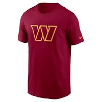 T-shirt essentiel Nike pour homme, bordeaux, Washington Commanders, logo Primetime