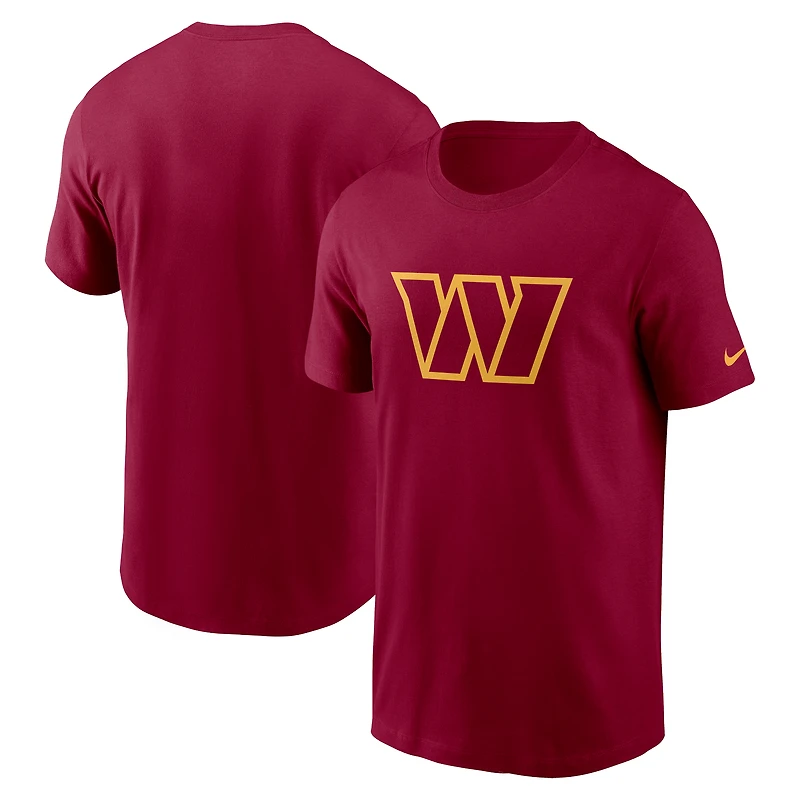 T-shirt essentiel Nike pour homme, bordeaux, Washington Commanders, logo Primetime