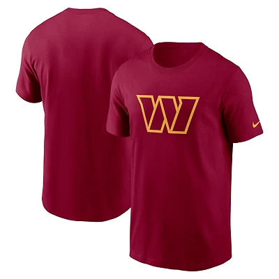 T-shirt essentiel Nike pour homme, bordeaux, Washington Commanders, logo Primetime