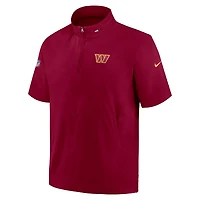 Veste à capuche manches courtes et fermeture éclair pour homme Washington Commanders Sideline Coach Nike, bordeaux