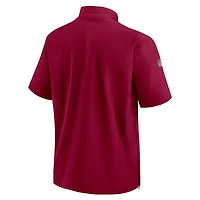 Veste à capuche manches courtes et fermeture éclair pour homme Washington Commanders Sideline Coach Nike, bordeaux