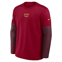 Men's Nike Burgundy Washington Commanders Sideline Coach Therma-FIT Long Sleeve T-Shirt
