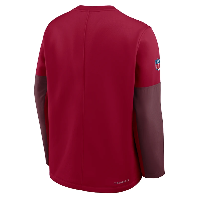 Men's Nike Burgundy Washington Commanders Sideline Coach Therma-FIT Long Sleeve T-Shirt