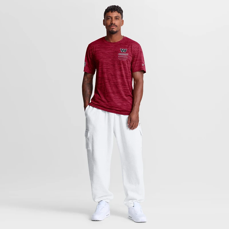 Men's Nike Burgundy Washington Commanders Sideline Double Covered Dri-FIT Velocity T-Shirt