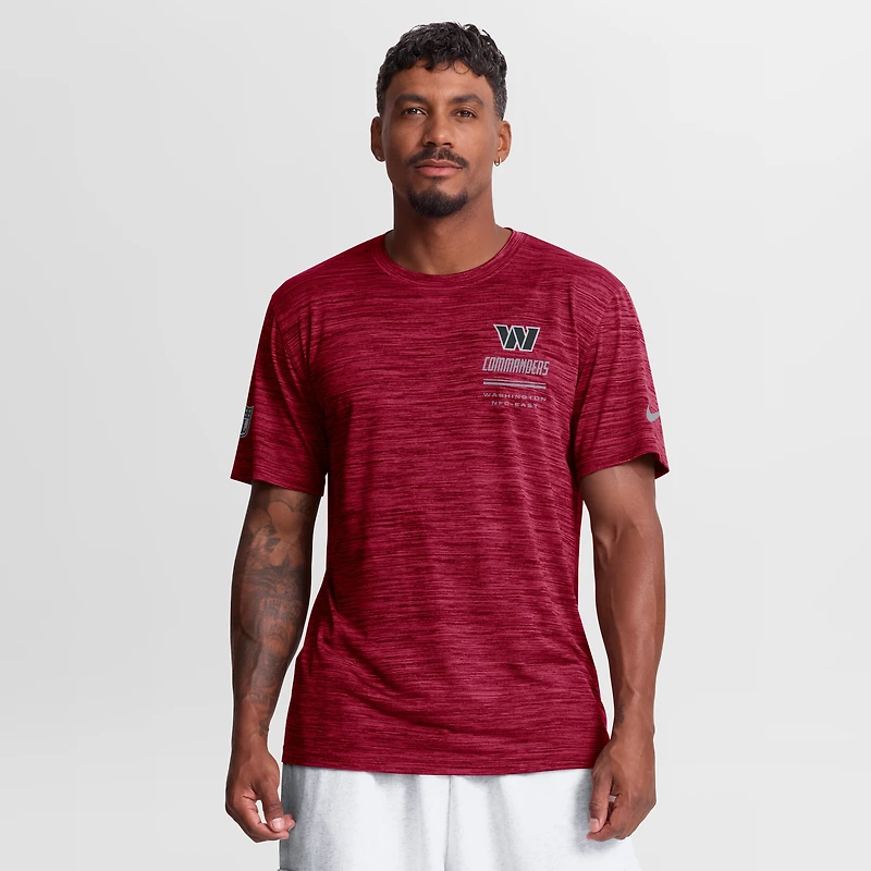 T-shirt Nike Washington Commanders Sideline Double Covered Dri-FIT Velocity bordeaux pour homme