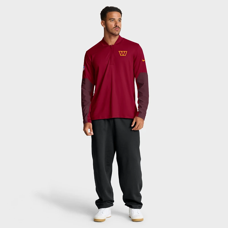 Men's Nike Burgundy Washington Commanders Sideline Dri-FIT Half-Zip Pullover