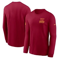 T-shirt à manches longues Nike bordeaux Washington Commanders Sideline Dri-FIT pour homme