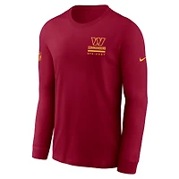 T-shirt à manches longues Nike bordeaux Washington Commanders Sideline Dri-FIT pour homme
