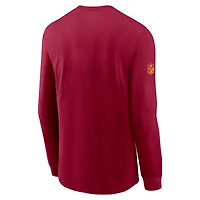 T-shirt à manches longues Nike bordeaux Washington Commanders Sideline Dri-FIT pour homme