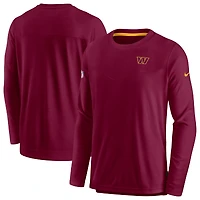 Men's Nike Burgundy Washington Commanders Sideline Lockup Performance Pullover Sweatshirt