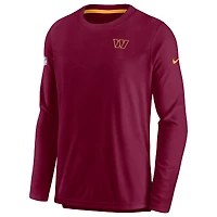 Men's Nike Burgundy Washington Commanders Sideline Lockup Performance Pullover Sweatshirt