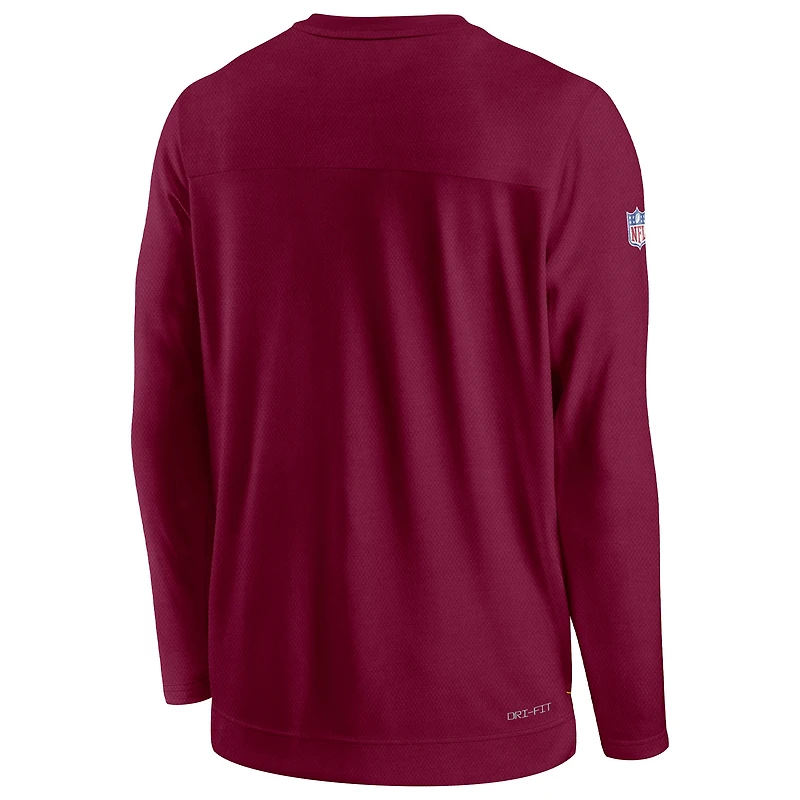 Men's Nike Burgundy Washington Commanders Sideline Lockup Performance Pullover Sweatshirt