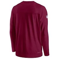 Men's Nike Burgundy Washington Commanders Sideline Lockup Performance Pullover Sweatshirt