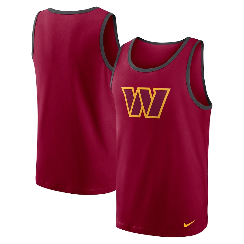 Men's Nike Burgundy Washington Commanders Tri-Blend Tank Top