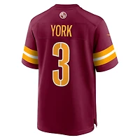 Men's Nike Cade York  Burgundy Washington Commanders Game Jersey