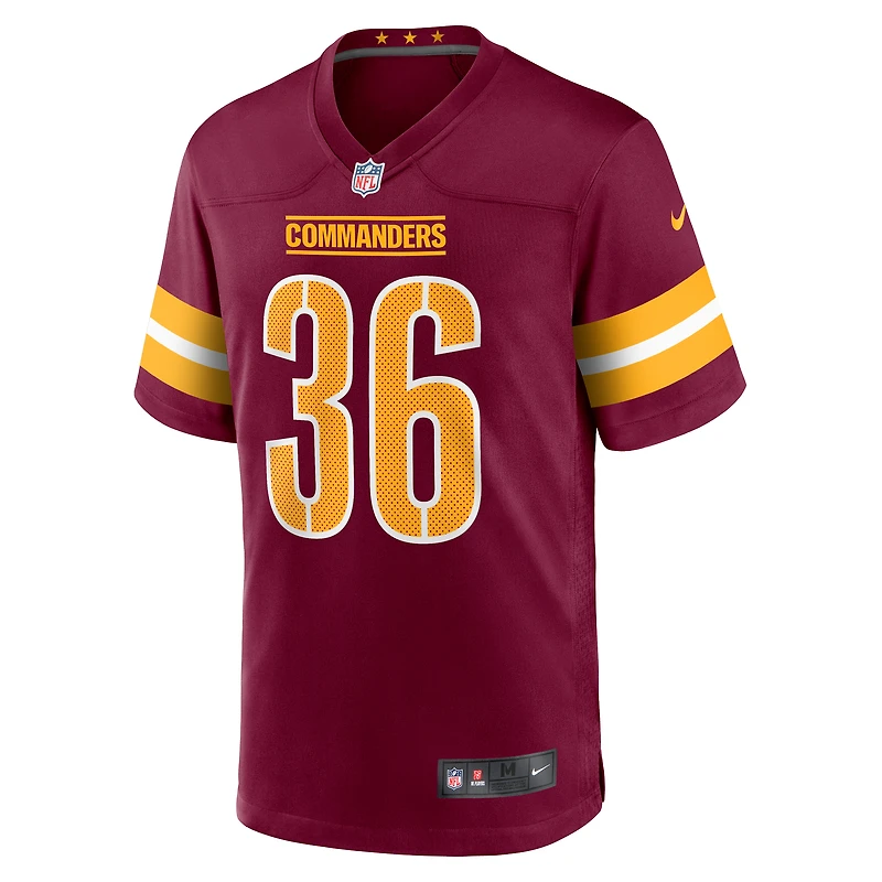 Men's Nike Danny Johnson  Burgundy Washington Commanders Game Jersey