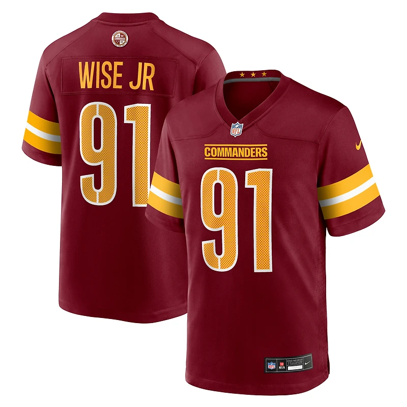 Men's Nike Deatrich Wise Jr.  Burgundy Washington Commanders Team Game Jersey