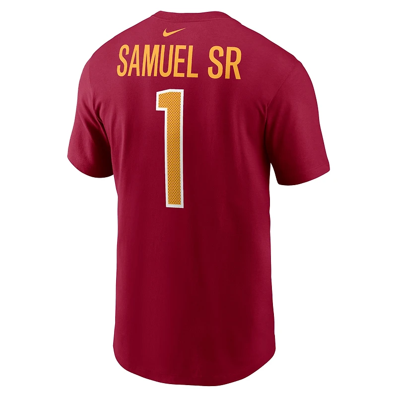 T-shirt Nike Deebo Samuel Sr bordeaux pour homme avec nom et numéro des Washington Commanders