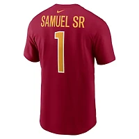 T-shirt Nike Deebo Samuel Sr bordeaux pour homme avec nom et numéro des Washington Commanders