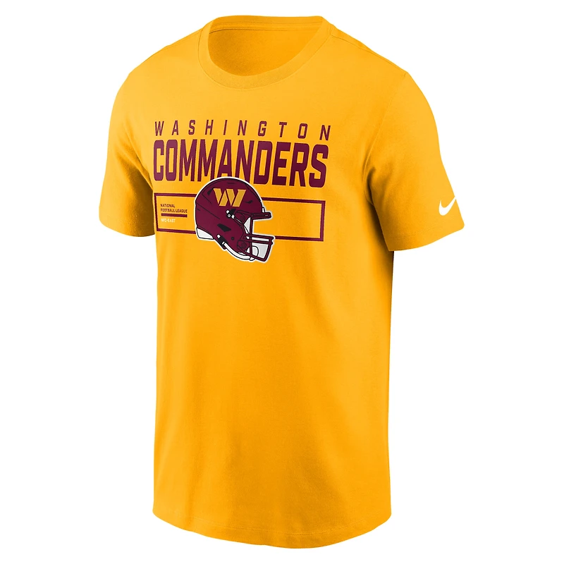 T-shirt Nike Gold Washington Commanders Primetime Helmet Essential pour homme