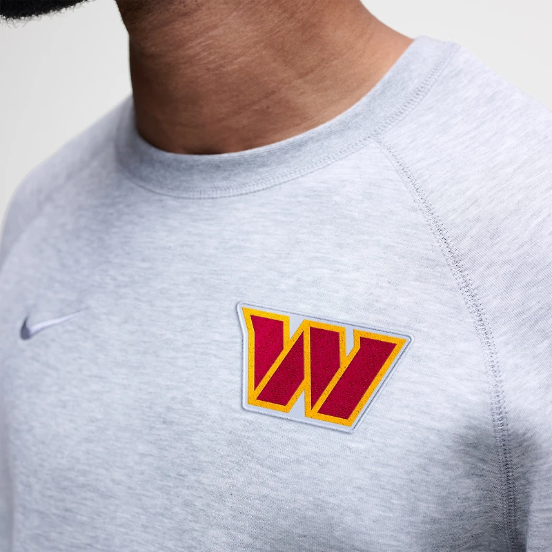 Sweat-shirt Nike Tech Fleece Raglan gris chiné pour homme des Washington Commanders