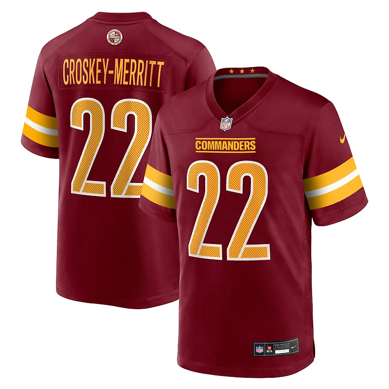 Men's Nike Jacory Croskey-Merritt  Burgundy Washington Commanders Team Game Jersey