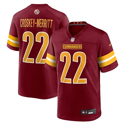 Maillot Nike Jacory Croskey-Merritt Bordeaux pour homme des Washington Commanders