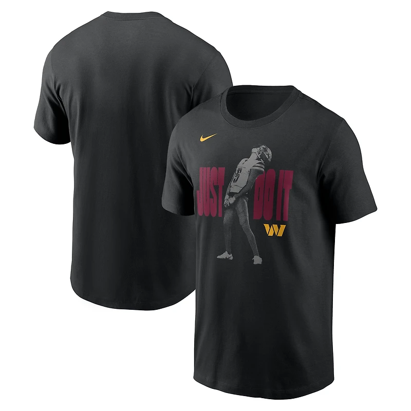 T-shirt Nike Jayden Daniels noir Washington Commanders « Just Do It » pour homme