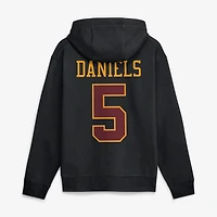 Sweat à capuche Nike Jayden Daniels noir pour homme, avec nom et numéro des Washington Commanders