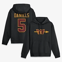 Sweat à capuche Nike Jayden Daniels noir pour homme, avec nom et numéro des Washington Commanders