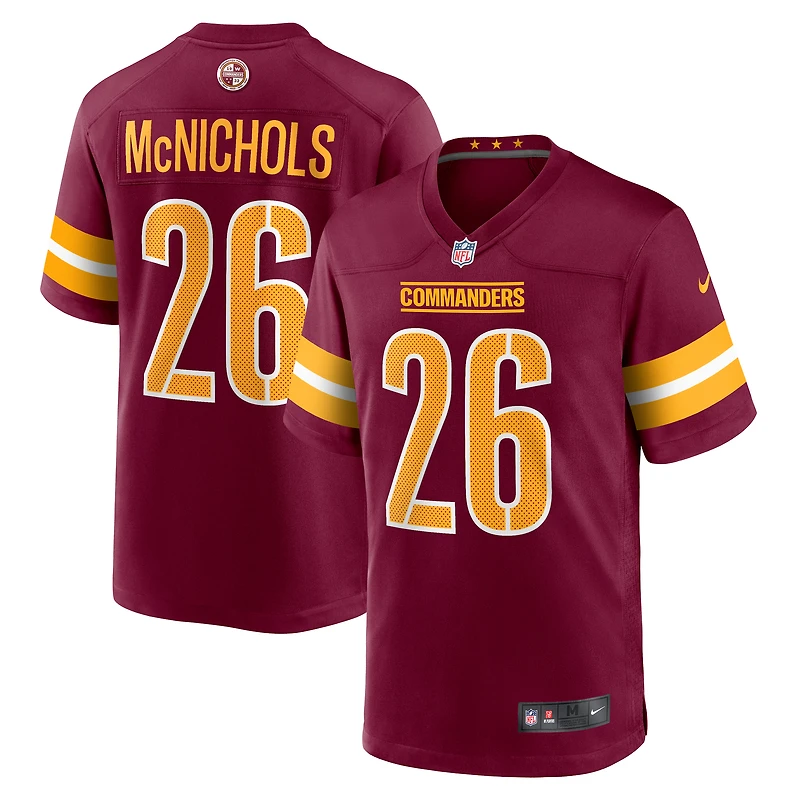 Men's Nike Jeremy McNichols  Burgundy Washington Commanders Game Jersey