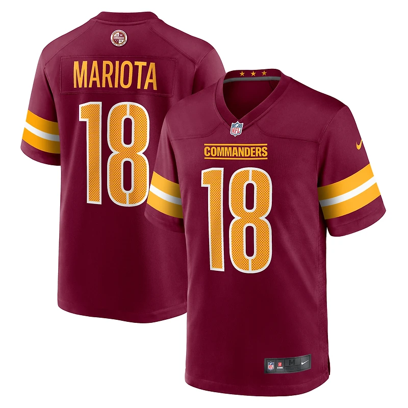 Maillot de match Nike Marcus Mariota Bordeaux Washington Commanders pour homme