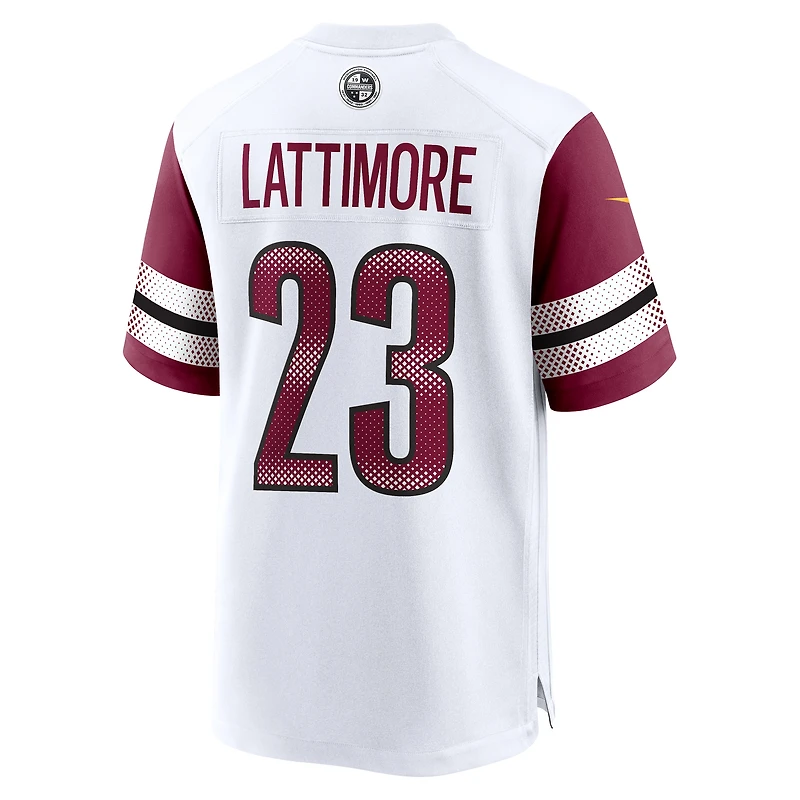 Maillot de match Nike Marshon Lattimore blanc pour homme des Washington Commanders