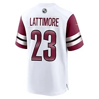 Maillot de match Nike Marshon Lattimore blanc pour homme des Washington Commanders