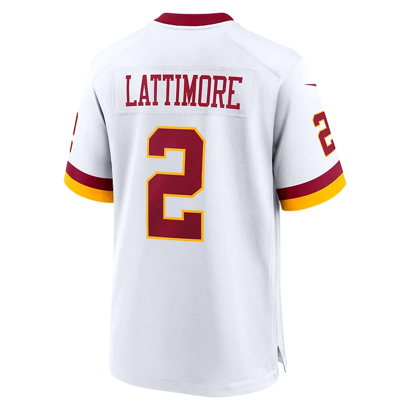 Maillot Nike Marshon Lattimore blanc pour homme, édition Super Bowl, Washington Commanders
