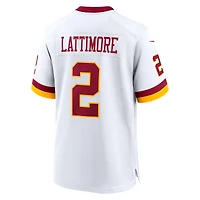 Maillot Nike Marshon Lattimore blanc pour homme, édition Super Bowl, Washington Commanders