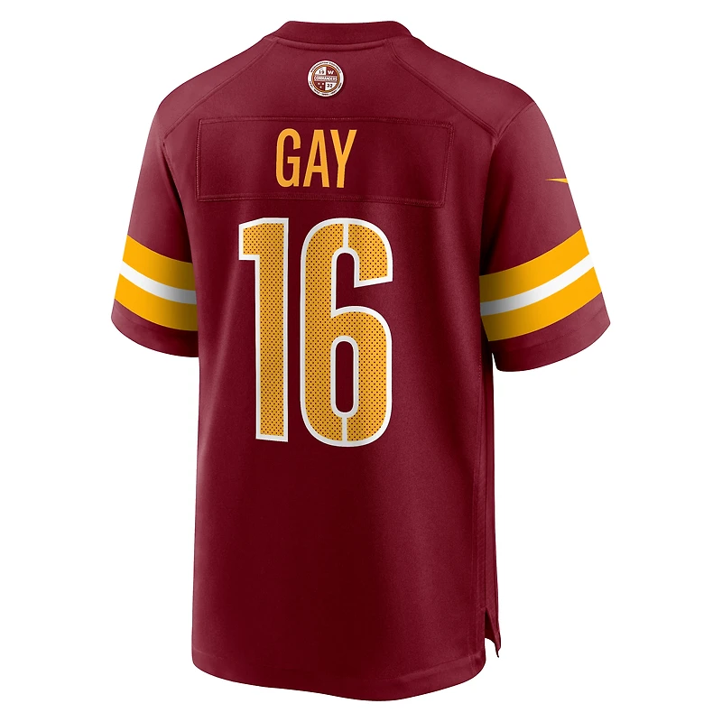 Maillot de match Nike Matt Gay Bordeaux pour homme des Washington Commanders