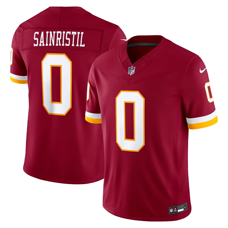 Maillot Nike Mike Sainristil bordeaux Washington Commanders Vapor F.U.S.E. édition limitée cousue pour homme