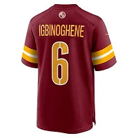 Maillot Nike Noah Igbinoghene Bordeaux pour homme des Washington Commanders