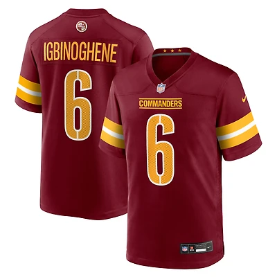 Maillot Nike Noah Igbinoghene Bordeaux pour homme des Washington Commanders
