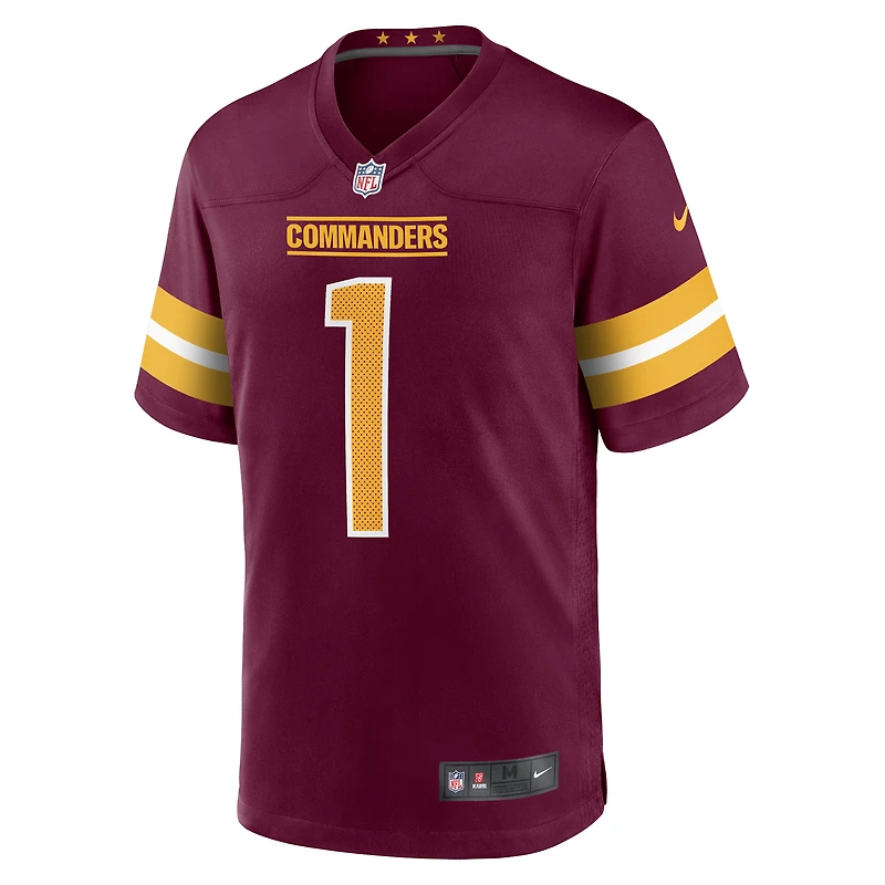Men's Nike Number 1 Dad Burgundy Washington Commanders Game Jersey