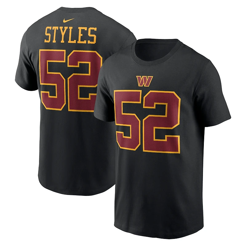 Men's Nike Sonny Styles Black Washington Commanders  Name & Number T-Shirt