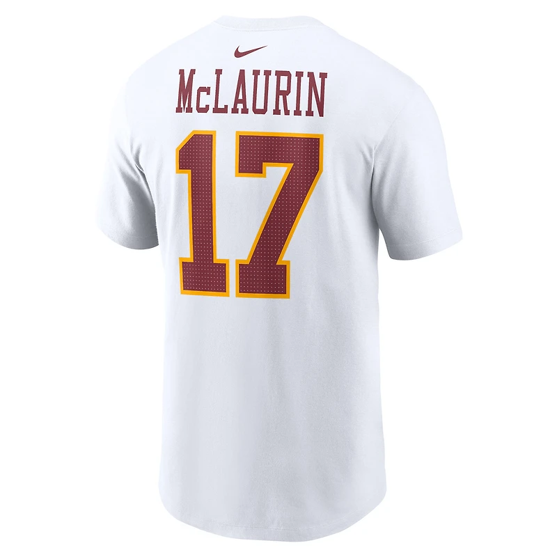 T-shirt Nike Terry McLaurin blanc pour homme, avec nom et numéro des Washington Commanders