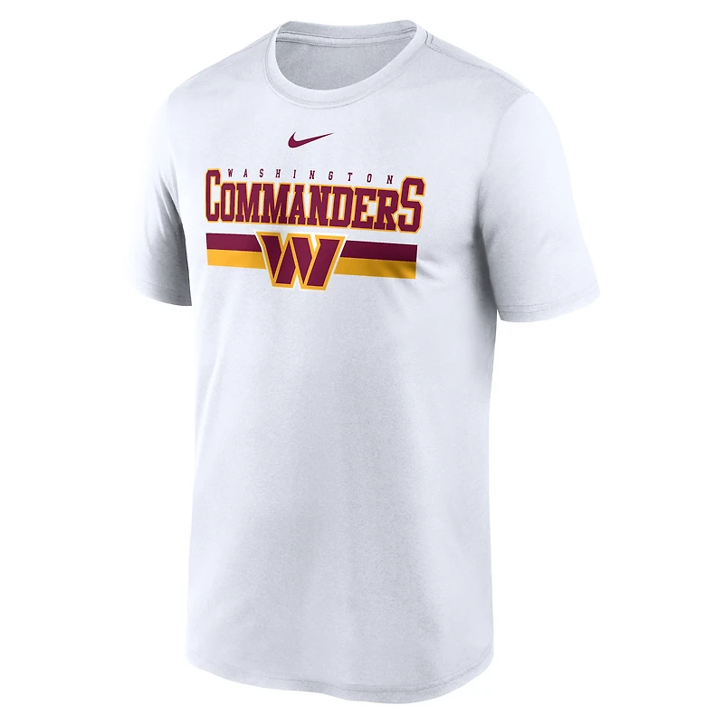 T-shirt Nike Washington Commanders Legend Dri-FIT blanc pour homme