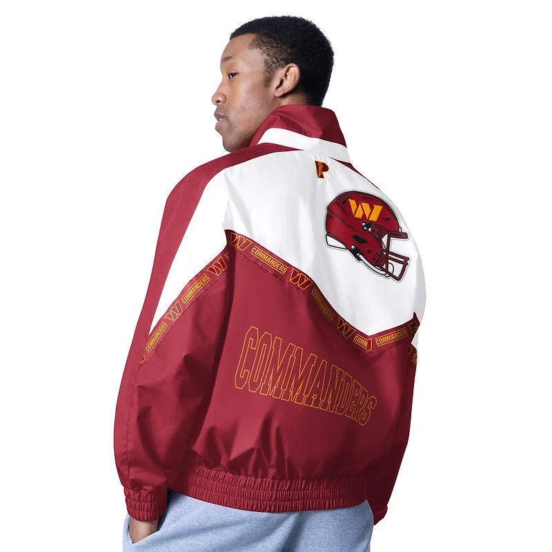 Veste légère à fermeture éclair complète Washington Commanders Tape II pour homme, couleur blanc/bordeaux, Pro Player