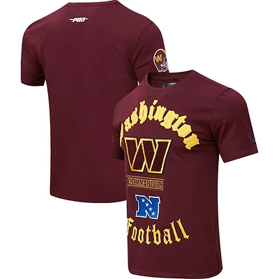 T-shirt Pro Standard Washington Commanders Old English bordeaux pour homme