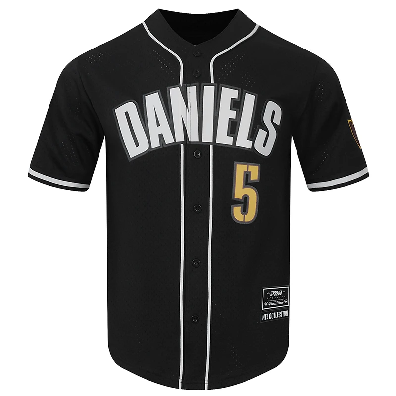 Maillot de baseball à boutons en maille Pro Standard Jayden Daniels pour homme, noir, Washington Commanders